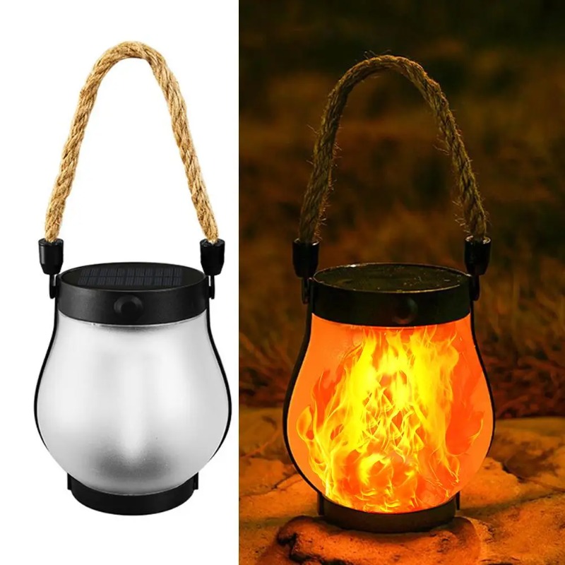 Camping Rope - Solar Flame Lamp USB Rechargeable Camping