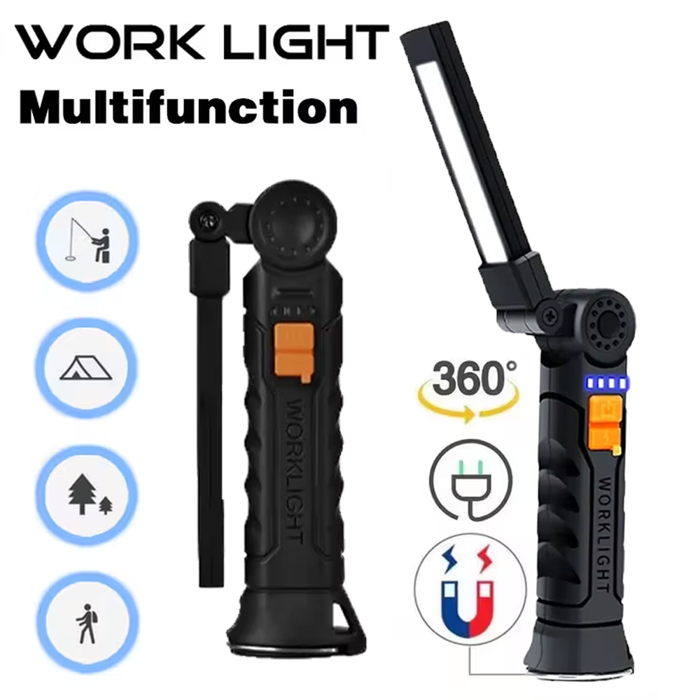 Outdoor Camping Adventure Lamp - Portable COB LED Flashlight USB Rechargeable