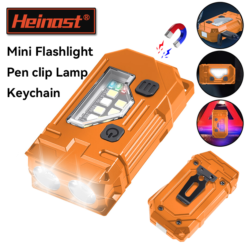 Headlamp - Mini Keychain EDC Flashlight Rechargeable Magnetic