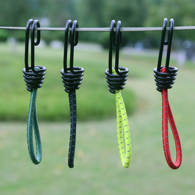 Camping Rope - 5Pcs Hooks Drawstring Elastic Rope Buckles
