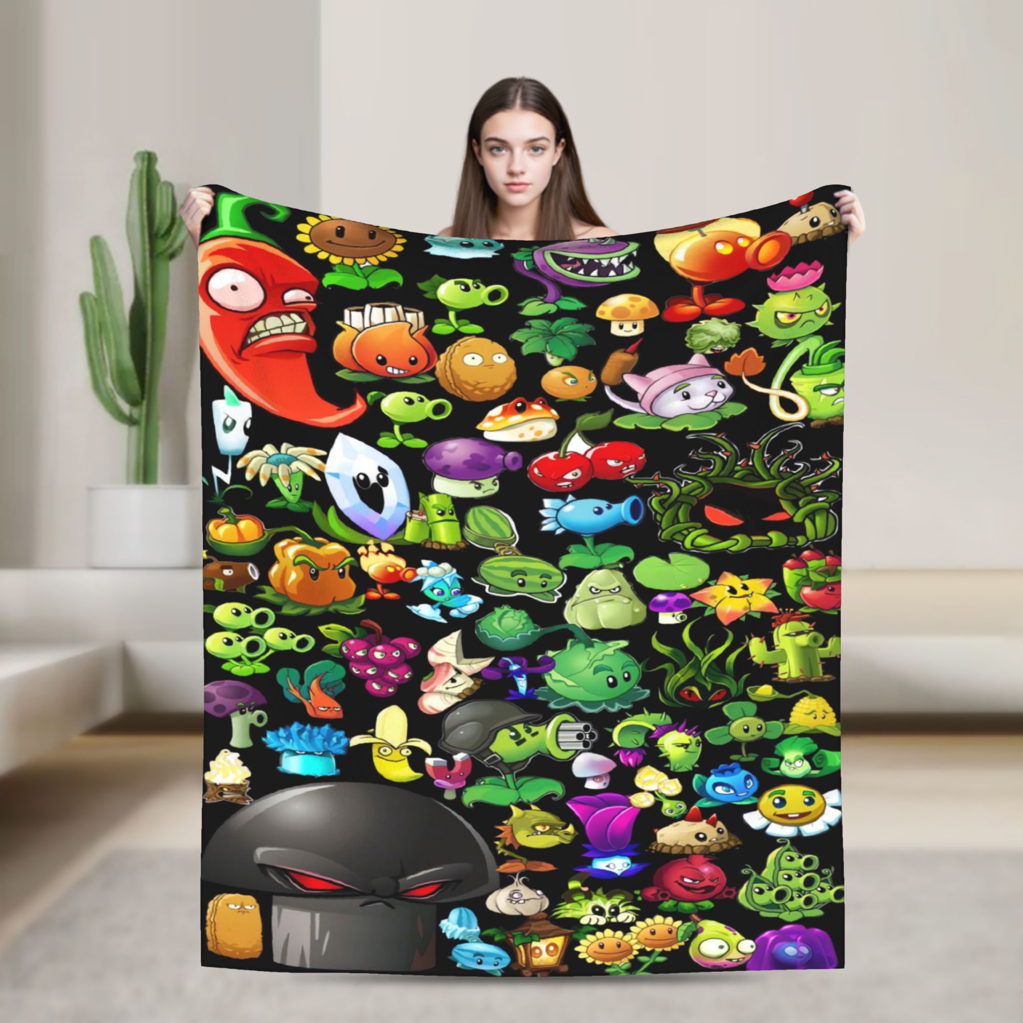 Outdoor Camping Games For Adults - P-Plants-vs-Zombies Video Games Super Warm Blanket
