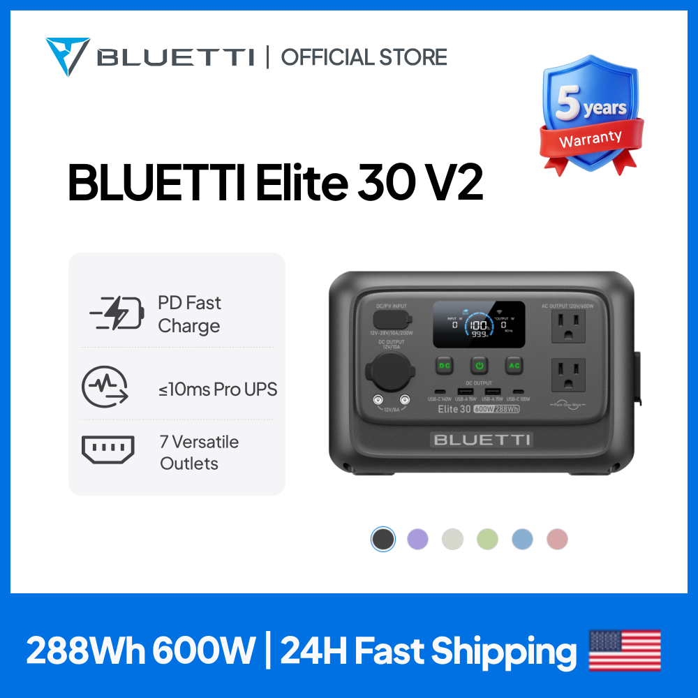 Outdoor Camping Outfit - 【Renew】BLUETTI Elite 30 V2 Portable Power