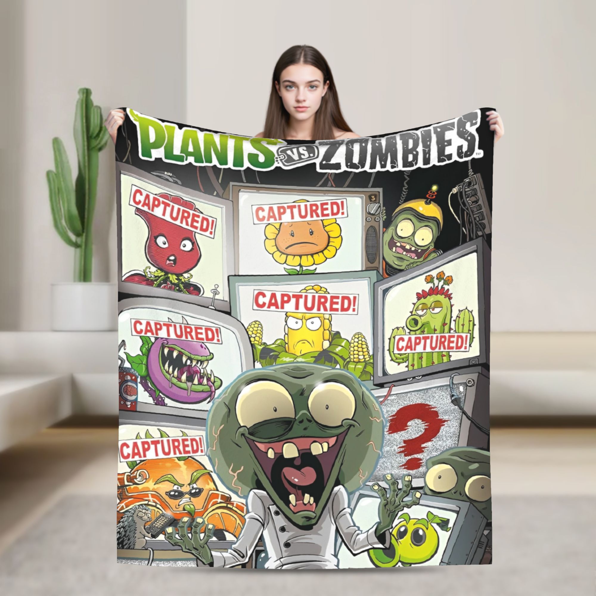 Outdoor Camping Games For Adults - Game P-Plants-vs-Zombie Flannel Blankets Super Soft