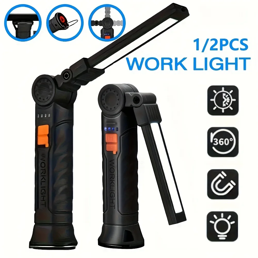 Outdoor Camping Adventure Lamp - Portable COB LED Flashlight Rechargeable Work