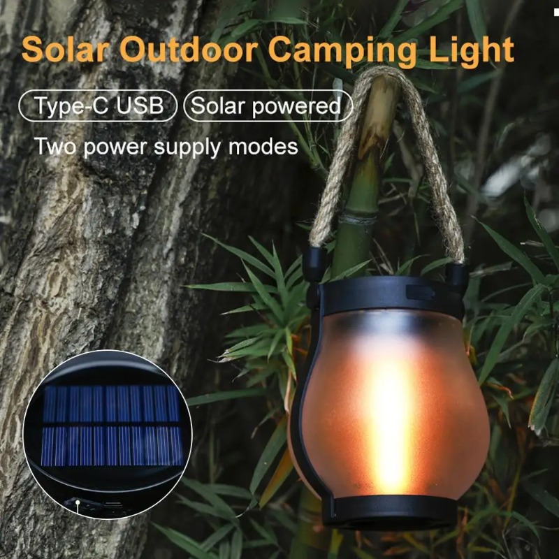 Solar Flame Lamp USB Rechargea - đánh giá và giá Camping Rope