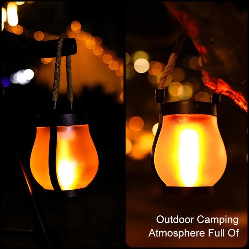 Solar Flame Lamp USB Rechargea - đánh giá và giá Camping Rope