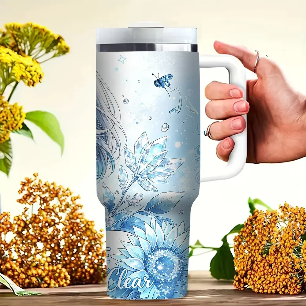 40oz Tumbler with Handle, Blue - đánh giá và giá Outdoor Camping Anime