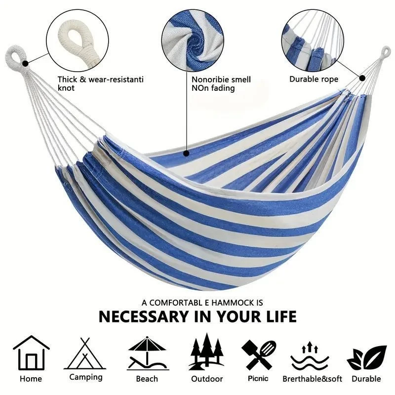 Canvas No Wooden Stick Hammock - đánh giá và giá Outdoor Camping Hammock