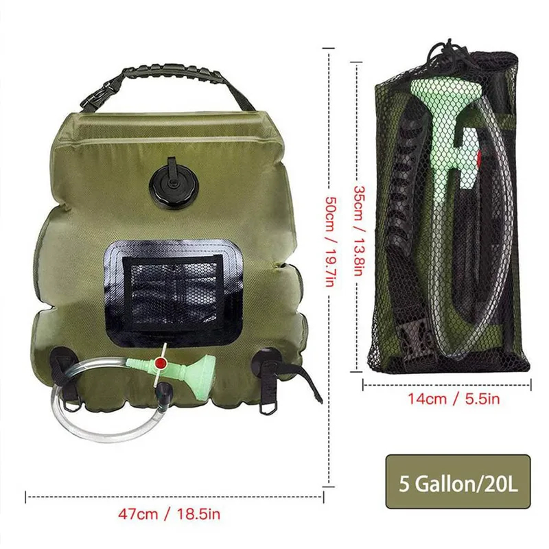 Solar Shower Bag 20L Outdoor S - đánh giá và giá Outdoor Camping Hot Water Shower