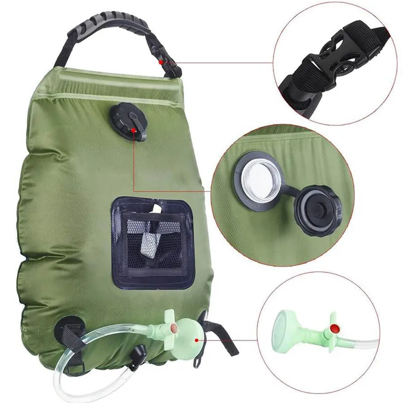 Solar Shower Bag 20L Outdoor S - đánh giá và giá Outdoor Camping Hot Water Shower