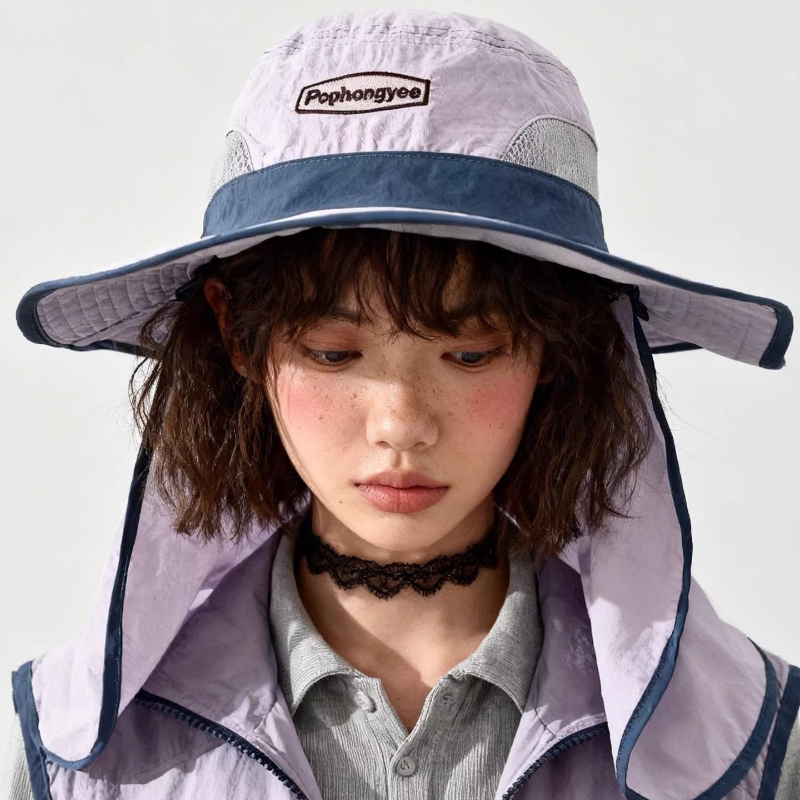 Fashion Contrast Stitching Mes - đánh giá và giá Camping Outdoor Quick Drying Sun Neck Protection Cap Hat