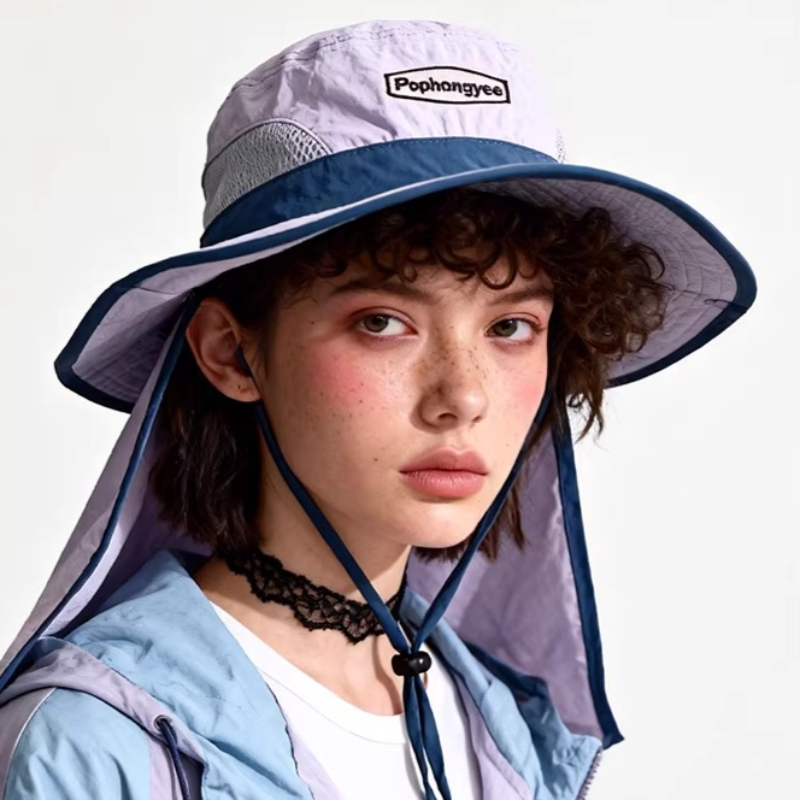 Fashion Contrast Stitching Mes - đánh giá và giá Camping Outdoor Quick Drying Sun Neck Protection Cap Hat