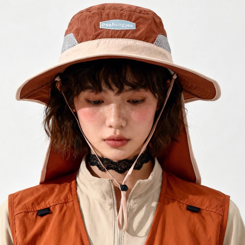 Fashion Contrast Stitching Mes - đánh giá và giá Camping Outdoor Quick Drying Sun Neck Protection Cap Hat