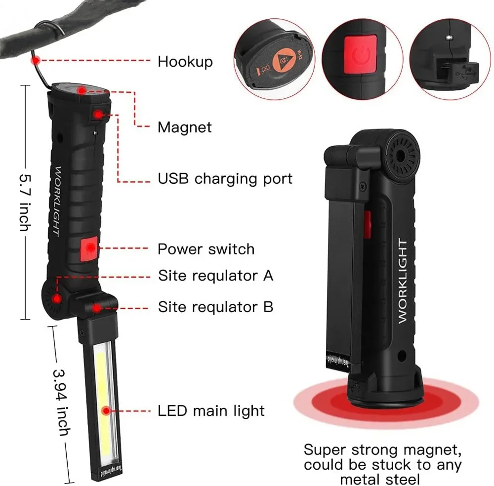 Portable COB LED Flashlight US - đánh giá và giá Outdoor Camping Adventure Lamp