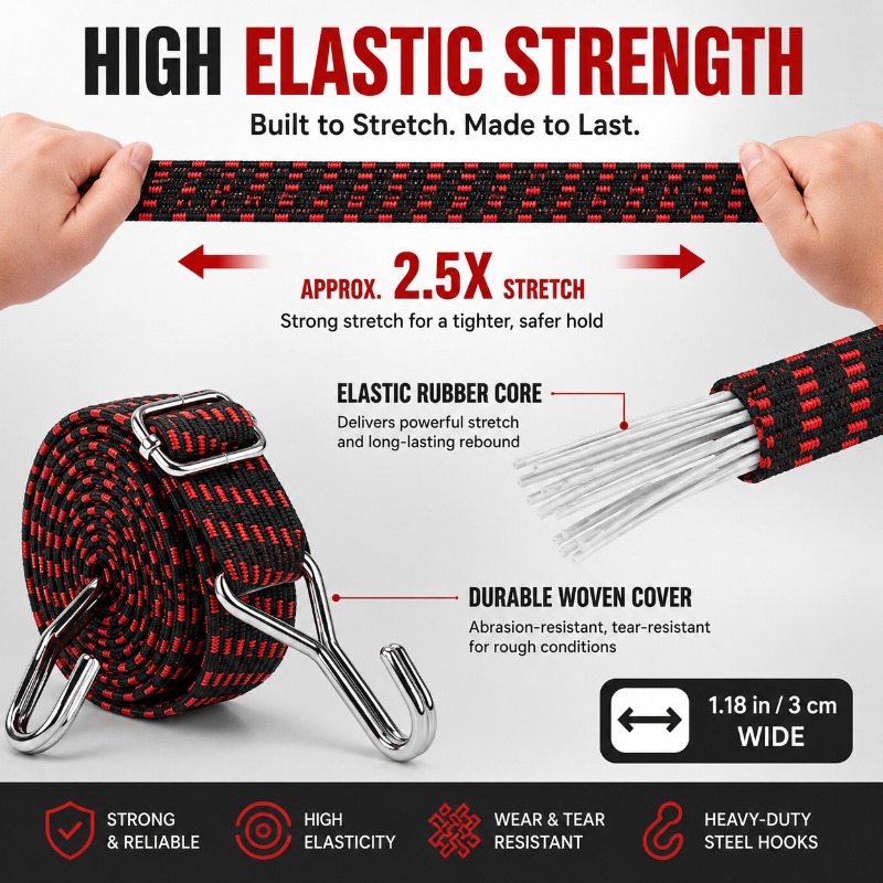 3cm Wide Elastic Cargo Strap 1 - đánh giá và giá Camping Rope