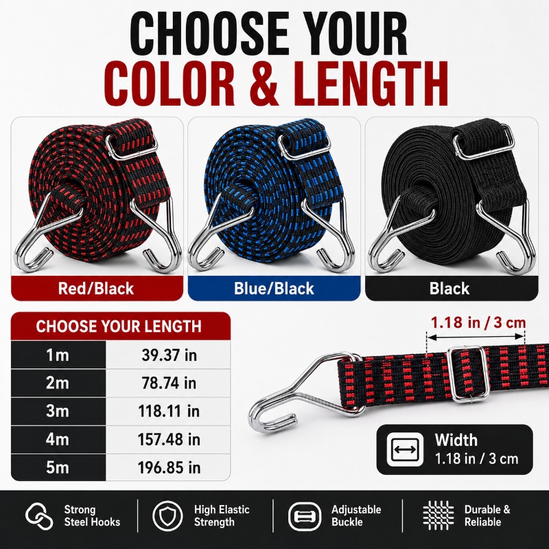 3cm Wide Elastic Cargo Strap 1 - đánh giá và giá Camping Rope