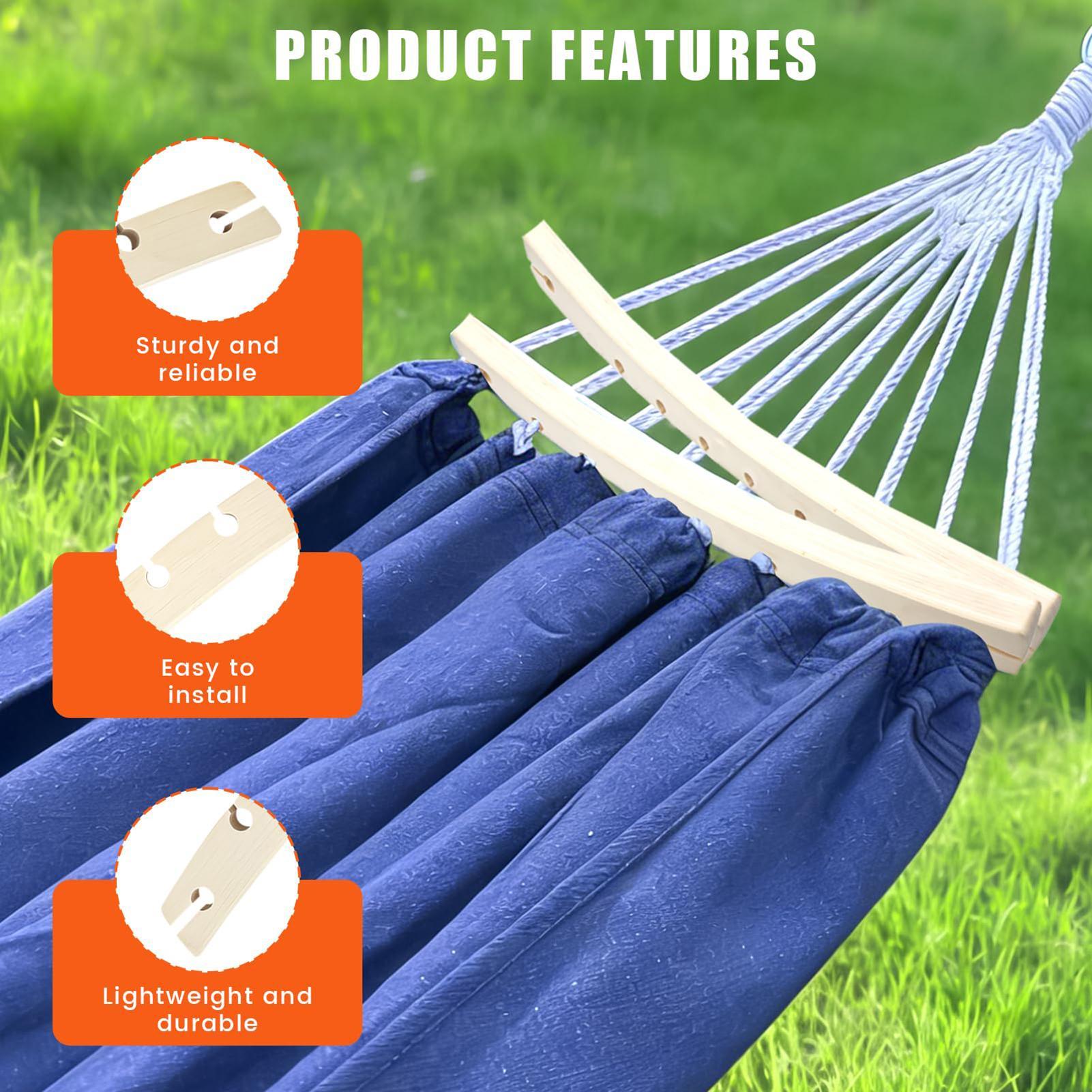 2 Pieces 10-Hole Wooden Hammoc - đánh giá và giá Outdoor Camping Hammock