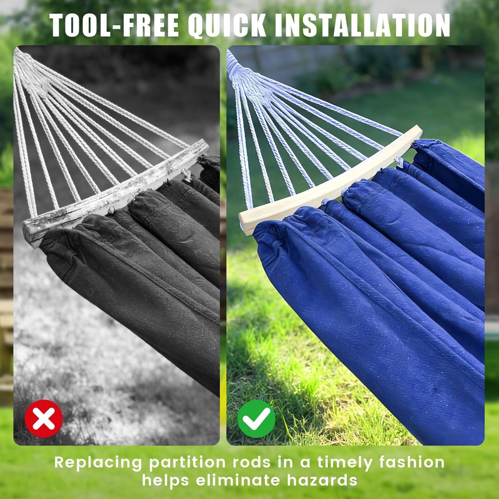 2 Pieces 10-Hole Wooden Hammoc - đánh giá và giá Outdoor Camping Hammock