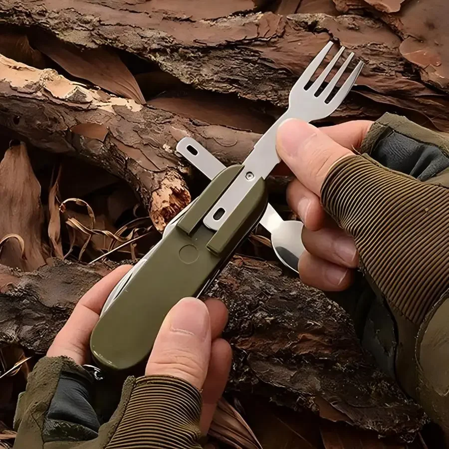 Camping Gear 5-in-1 Stainless  - đánh giá và giá Outdoor Camping Essential Gear