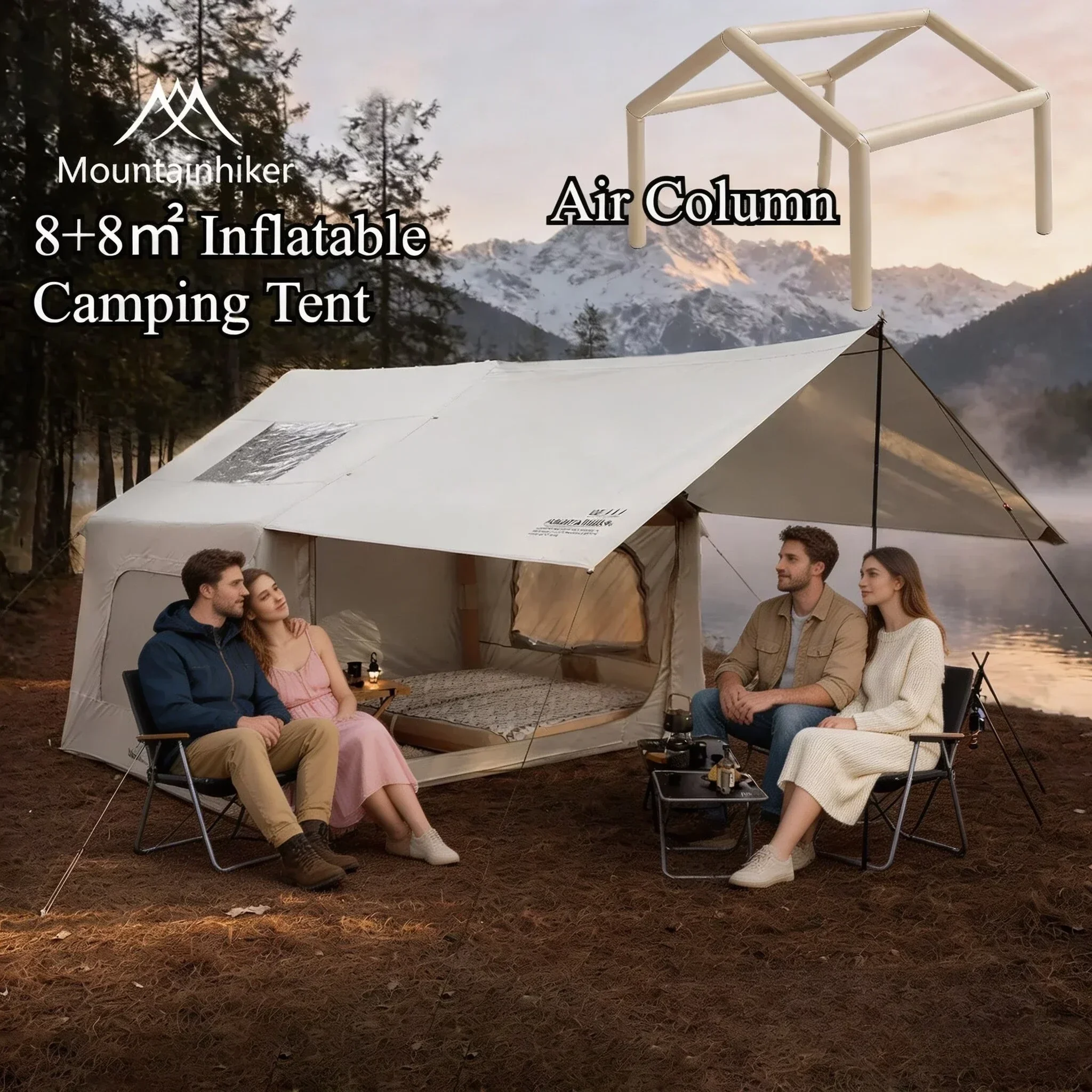 8+8㎡ MOUNTAINHIKER Inflatable  - đánh giá và giá Outdoor Camping Outfit