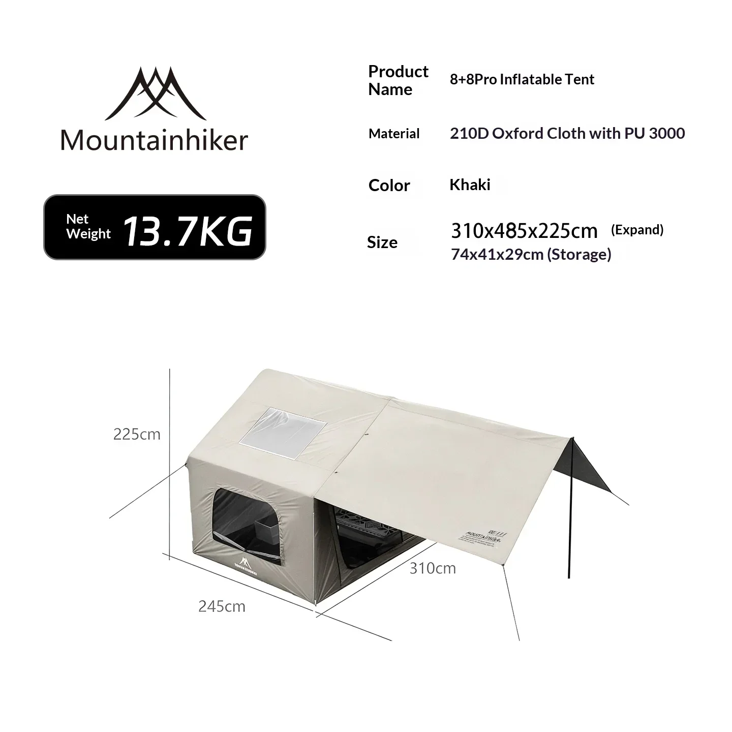 8+8㎡ MOUNTAINHIKER Inflatable  - đánh giá và giá Outdoor Camping Outfit
