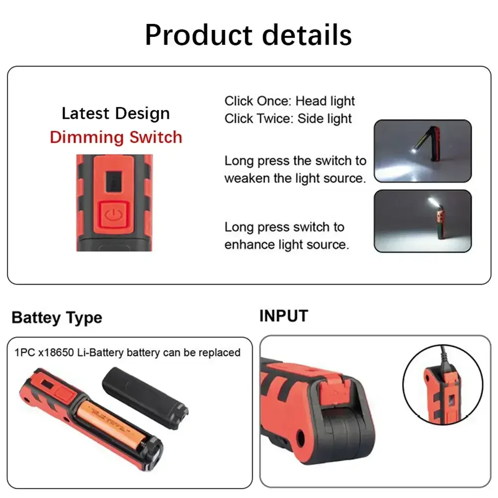 Dimmable COB LED Work Light US - đánh giá và giá Outdoor Camping Adventure Lamp