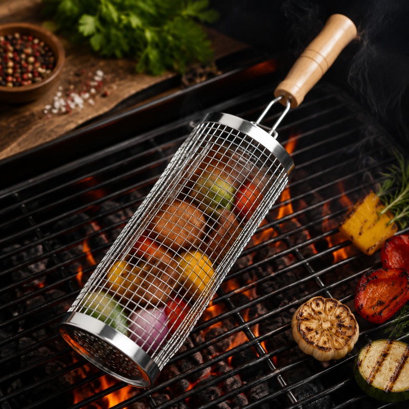 Round Barbecue Grill Basket Se - đánh giá và giá Outdoor Camping Outfit