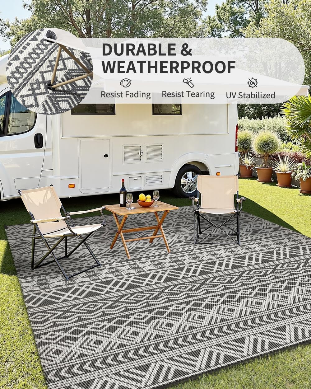 Outdoor Rug Carpet Waterproof  - đánh giá và giá Outdoor Camping Rugs 9X12