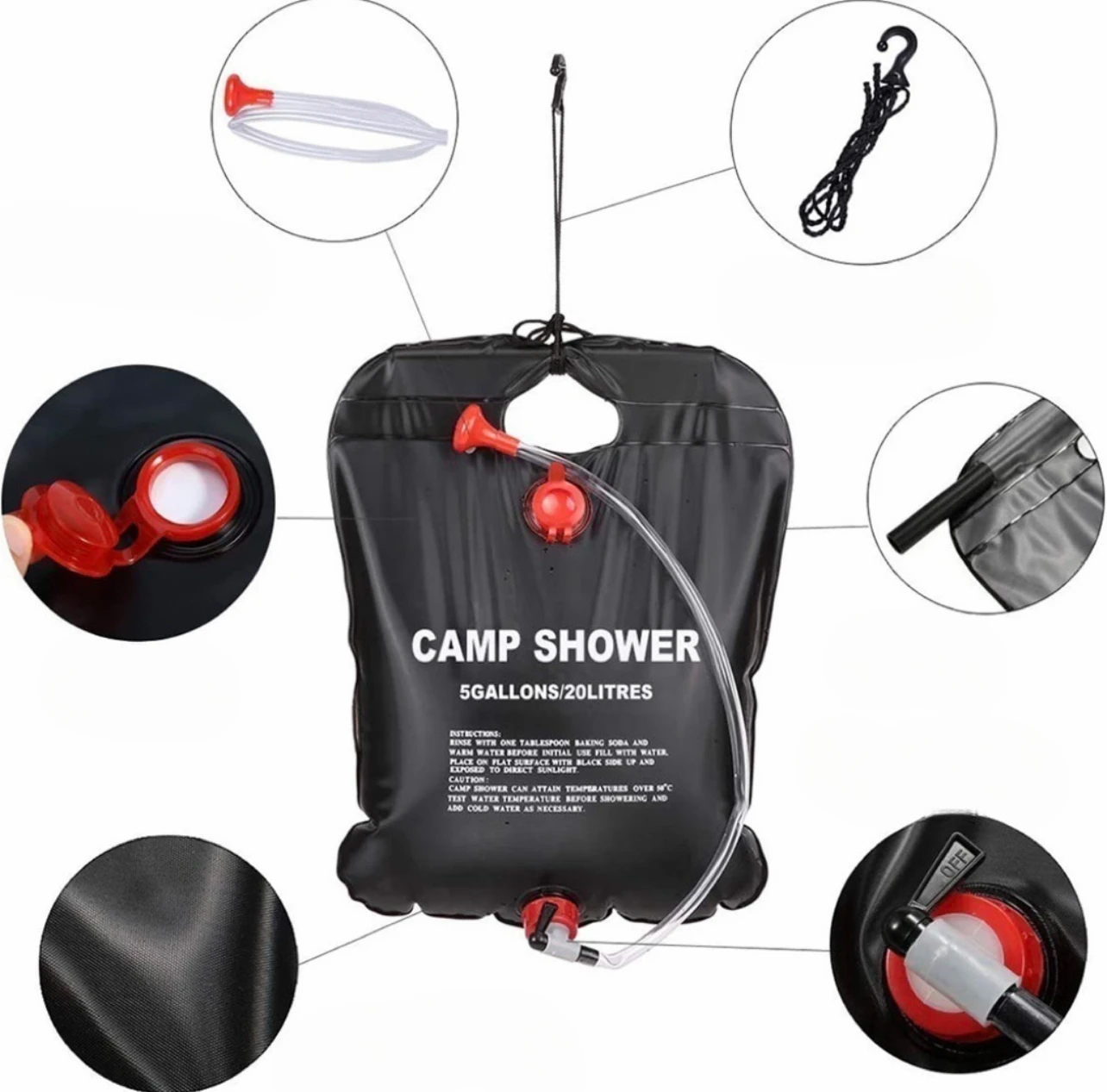 20/40L Camping Foldable Solar  - đánh giá và giá Outdoor Camping Hot Water Shower